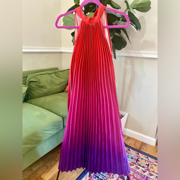 SHEIN Ombre Pleated Hem Halter Dress Size  M US 6 - Picture 4 of 5